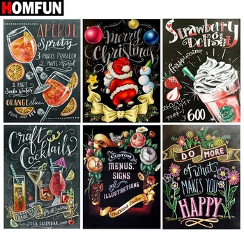 

HOMFUN Diamond Painting Full Square/Round Diamond "Text pattern landscape"Pattern Embroidery Cross Stitch 5D Rhinestone Painting