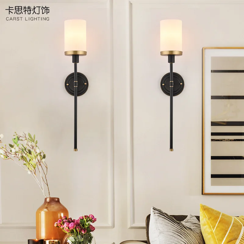 

modern light crystal dining room bedside corridor luminaria de parede espelho