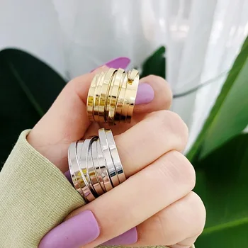 

New Minimalist Retro Temperament Multilayer Wide Version Ringtone Female Wide Version Simple Wild Ring For Women Girls