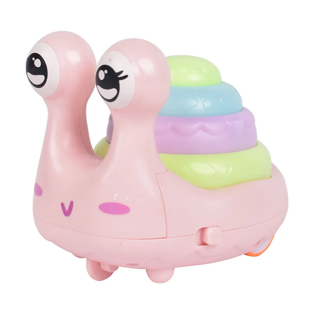 Snail Model Press Toy Educational Cartoon Walking Crab Inertia Cars with Light Music Pull Back Mini for Children |