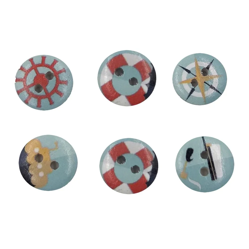 100 шт. популярные деревянные пуговицы сделай сам темно синий стиль