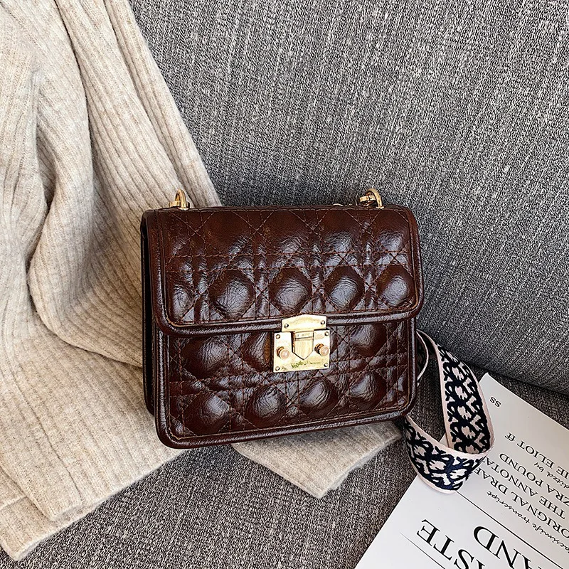 

Autumn And Winter New Style France Non-mainstream High Grade Sense Shoulder Wide-Strap Bag Women's Versatile Korean-style Square