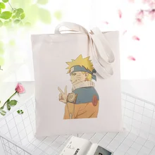 Наруто хозяйственная сумка Холщовая Сумка для ежедневного использования текст DIY пользовательский принт Логотип эко многоразовая утилизация