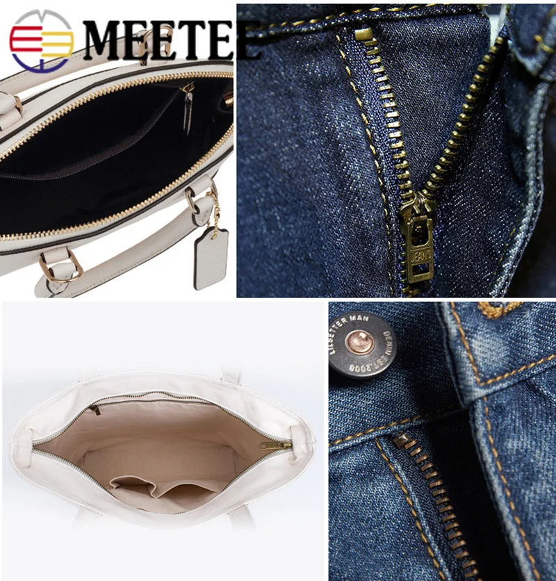 Meetee 10 шт. 10/13/15/18 см 4 # металлические сумки на молнии для брюк карман с