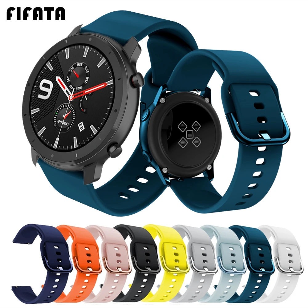 Ремешок для часов FIFATA спортивный мягкий силиконовый браслет Xiaomi Huami Amazfit GTR 47 мм 42