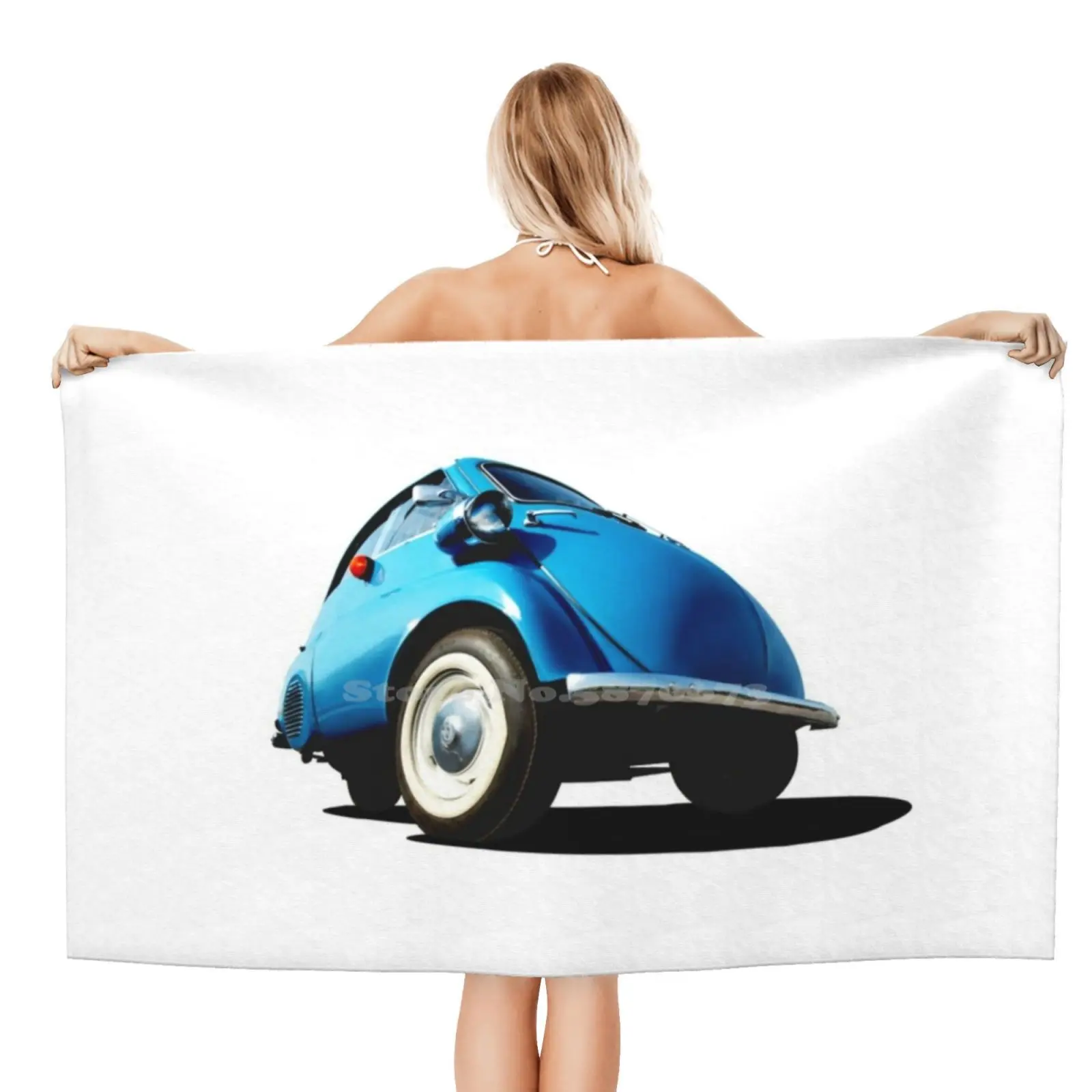 Blue Bubble Car Asciugamani Da Bagno In Fibra Superfine Asciugamano Isetta Bubble Car Microcar 3 Ruote Red German Car Europe 3 Ruote