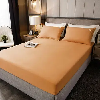 

New 100% Cotton Mattress Cover Fitted Sheet and Pillowcase Bedsheet with Elastic Band Queen King Full Twin Size High 30cm