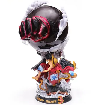 

40cm One Piece Kimono Battle Ver Monkey D Luffy Gear 3 Bound Man King Kong Gun Action Figure Collectible Model Toy