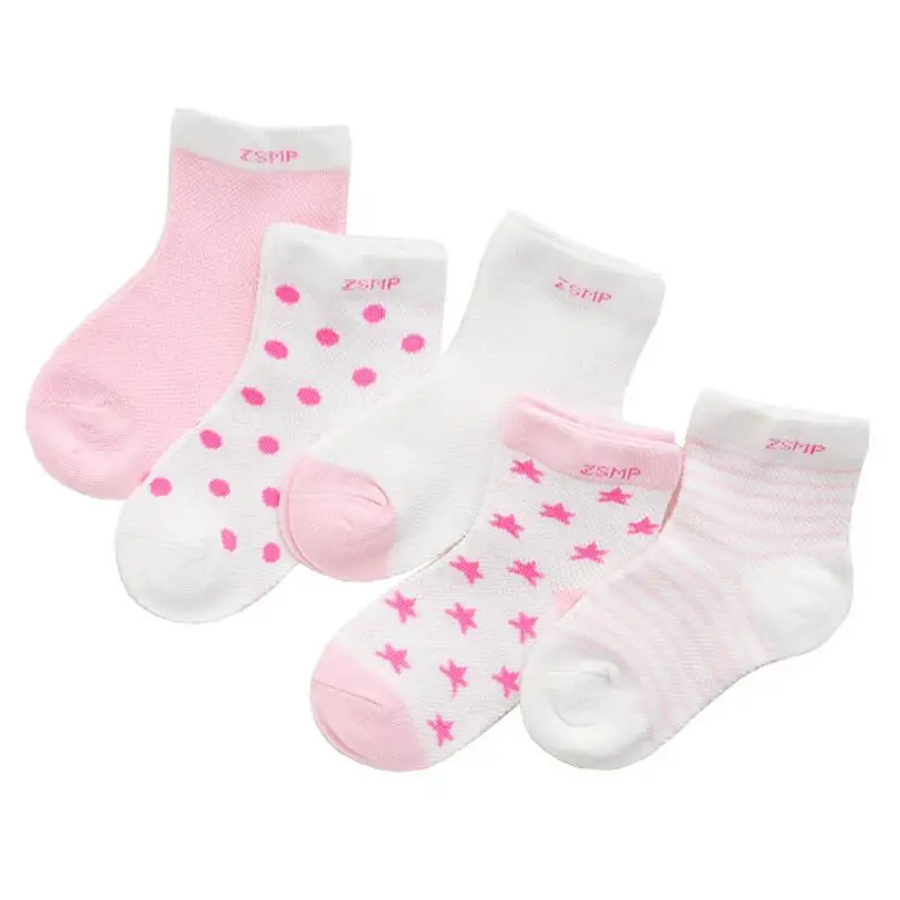 Baby Socks for Girls Boys 0-5Y Infant Cotton Mesh 5Pairs/lot