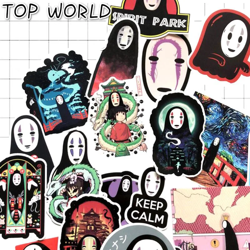 10/40pcs/pack Cute Spirited Away No Face Men Anime Sticker For Mobile Phone Laptop Luggage Guitar Case Skateboard Stickers