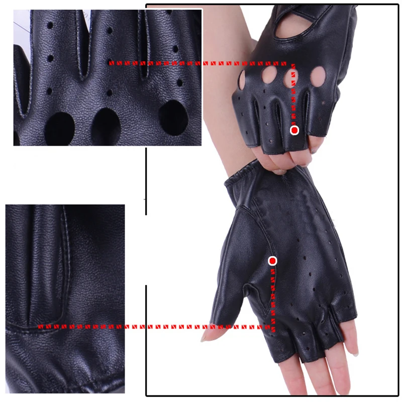 Модные женские перчатки из искусственной кожи на полпальца 1 пара|Женские