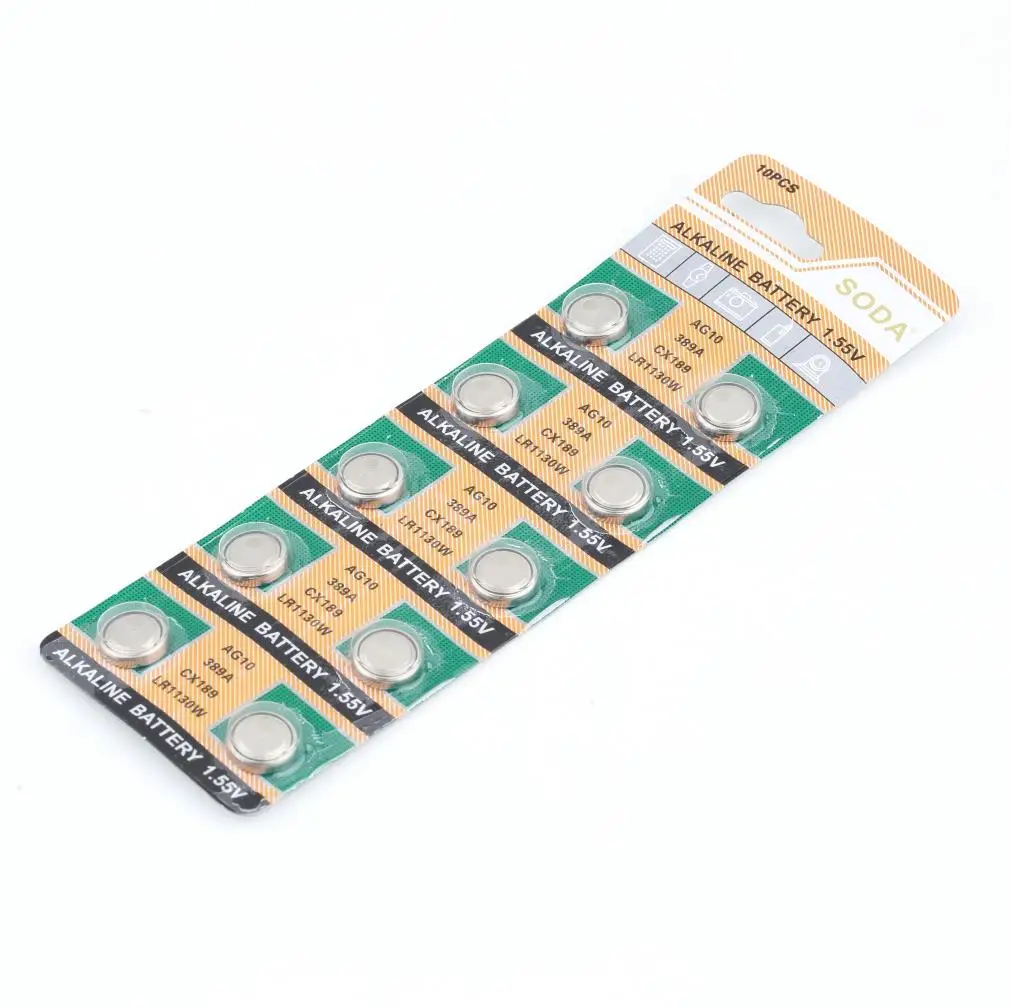 

AG10 LR1130 389A LR54 L1131 189 Alkaline Cell Button Battery DropShipping