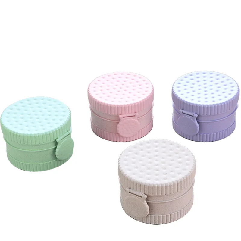 

550ML Wheat Fiber Round Double-layer lunch box Student Portable Lunch Box Multifunctional Food Grade Lunch Box Divided Plate