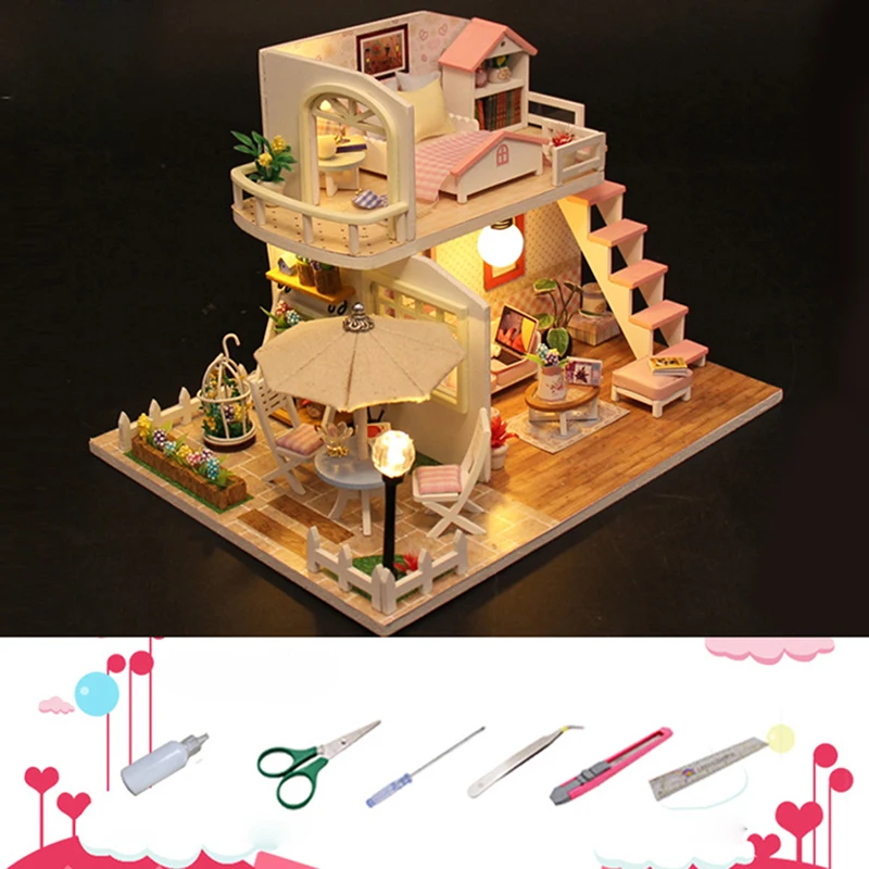 Кукольный домик сделай сам миниатюрный кукольный модель 3D деревянная игрушка