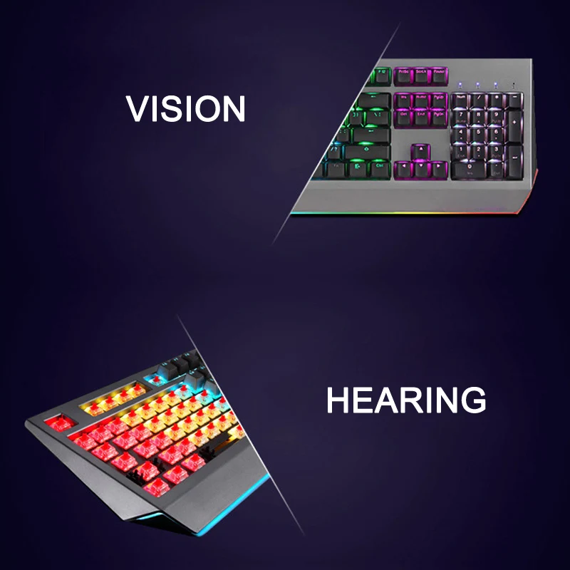 USB проводные механические клавиатуры с RGB подсветкой 104 клавиш игровая клавиатура для ПК компьютера DJA99