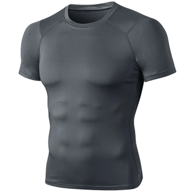 Men's Running Compression Tshirts Quick Dry Soccer Jersey Fitness Tight Skinny Bodybuilding Shirt Fast-Dry Breathable Tops