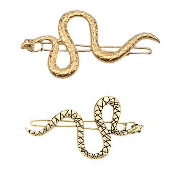 

Punk Simple Women Hairpins Snake Shape Gold Metal Hair Clips For Girls Headpiece Barrettes Creative Fashion Hairgrip Hot Sale