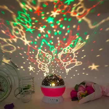 

USB Night Light Projection Lamp Home Decor Gifts Holiday Lighting Purple Monkey Creative Pink Cat Star Moon