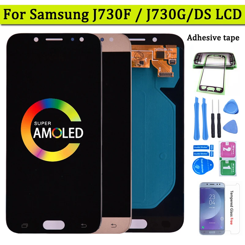 Супер Amoled LCD для Samsung Galaxy J7 Pro 2017 J730 J730F ЖК дисплей и сенсорный экран дигитайзер