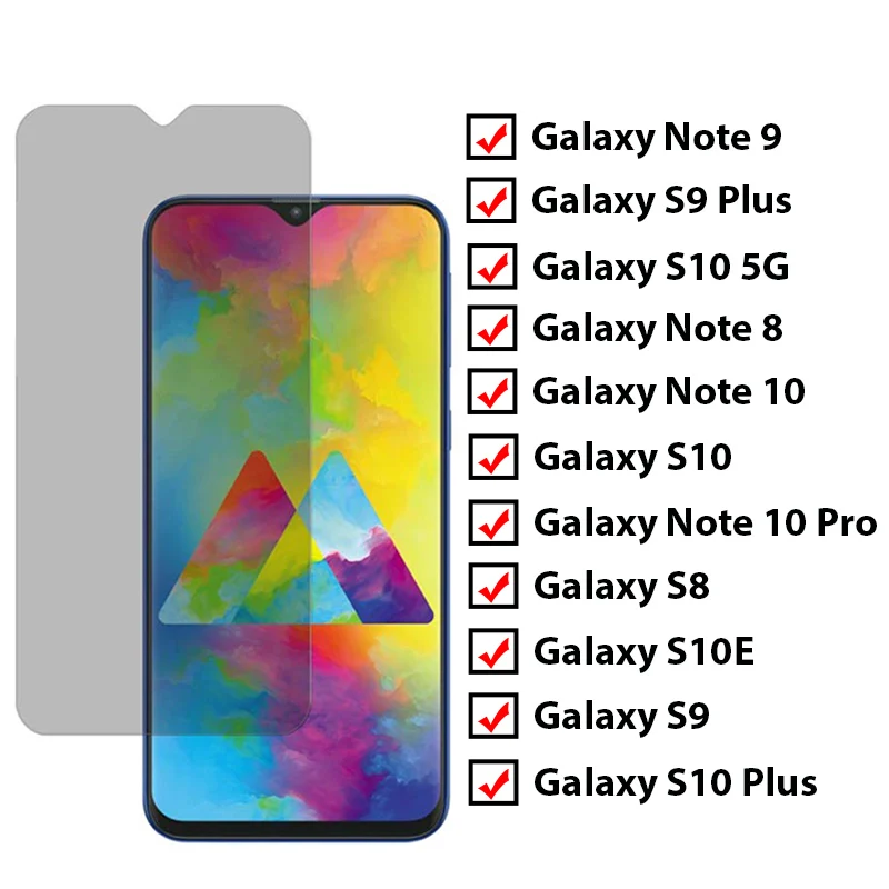 Антишпионское Защитное стекло для Samsung Galaxy S10 5G S8 S9 Plus Защита экрана Note 8 9 10 Pro