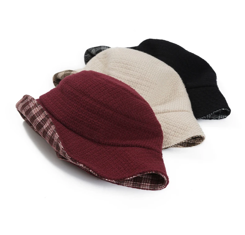 FS, Зимняя шерстяная шапка для женщин, складная шапка-ведро, рулон, шерстяные шляпы для рыбаков, женская шапка, японская плоская шапка