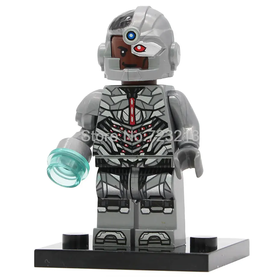 Cyborg Супергерой Супермен Бизарро киборг фигурка флэш Аквамен Скотт бесплатно Бэтмен мистер чудо строительные блоки модель игрушки - Цвет: Cyborg