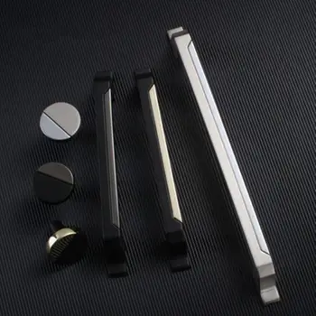 

Modern minimalist Nordic handle kitchen cabinet door black handle wardrobe shoe cabinet bookcase drawer furniture handle