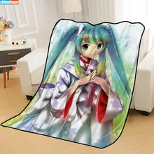 Новое поступление, одеяло Хацунэ Мику с рисунком, мягкое одеяло для дома/дивана/офиса, переносное одеяло для путешествий