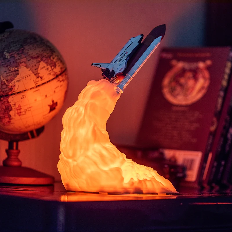 

2019 New Dropship 3D Print Space Shuttle Lamp NIght Light For Space Fans Moon Lamp Rocket Lamp As Room Decoration