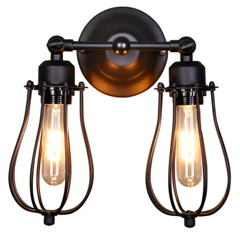 

E27 Home Living Room Bed Headboard Dinning Lampshade Coffee Bar Iron Structure Industrial Vintage Table Wall Lamp Decorative