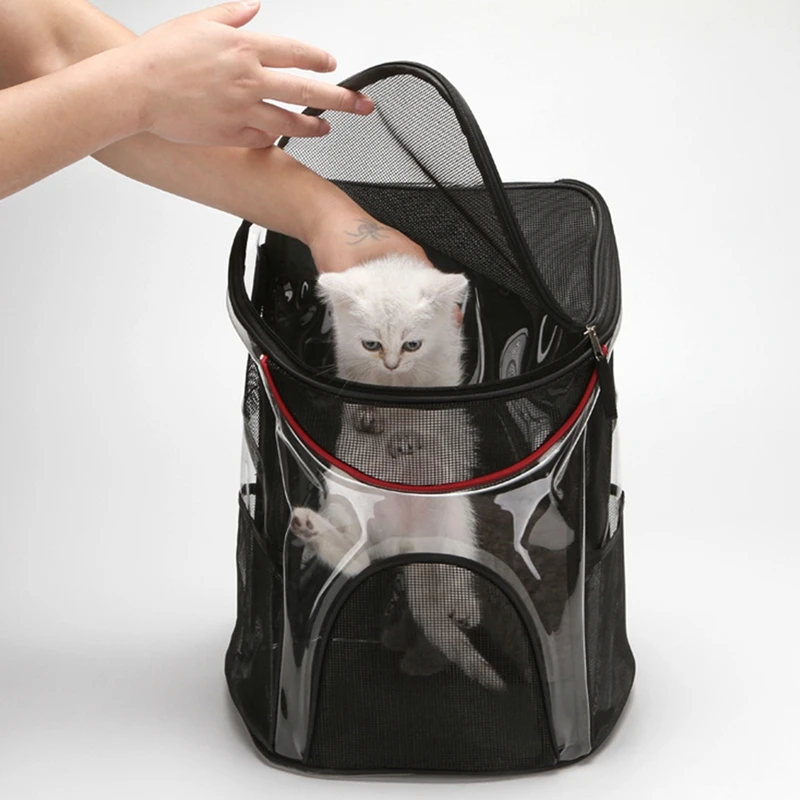 

Portable Ultralight Foldable Transparent Pet Backpack Outdoor Travel Breathable Large Capacity Dog Cat Pet Carrier Backpack Bags
