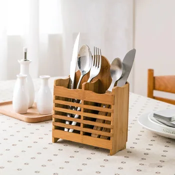 

New Wood Drying Chopsticks Cage Kinfe Spoon Fork Organizer Drain Storage Rack Tableware Holder Drainer Storage Container