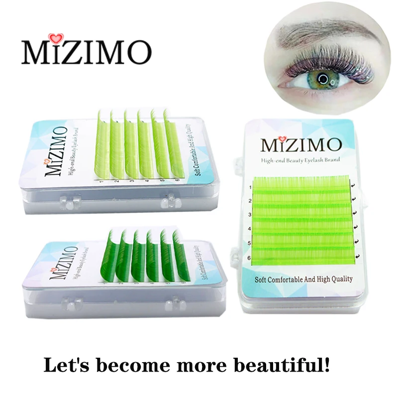 MIZIMO зеленые смешанные накладные ресницы расширенные косметические