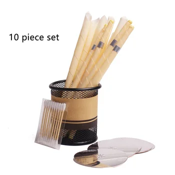 

Treatment Aromatherapy Horn Earplug Decompression Relaxing Ear Candle Set Beeswax Cones Portable Fragrance Home Round Tray