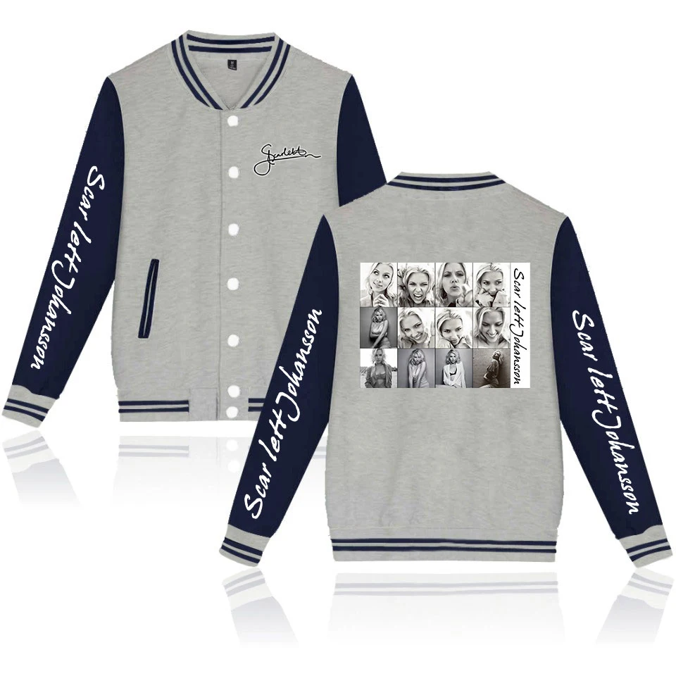 Baseball uniform Scarlett Johansson star printed Sublimated Breathable Jackets Uniform Baseball unisex couple love parent-child