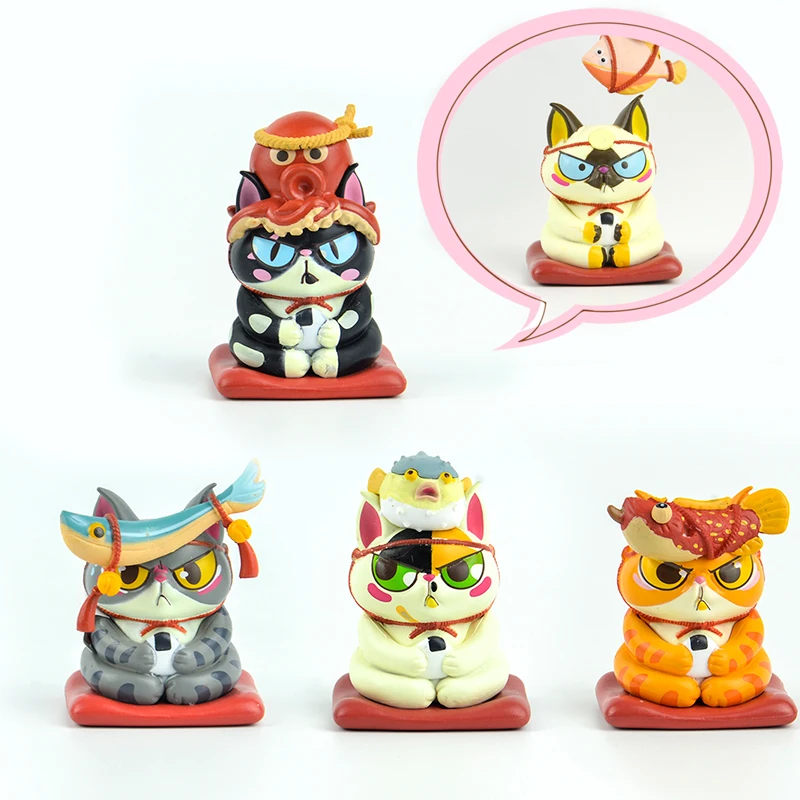 Оригинальные капсульные игрушки аниме мультфильм милый каваи талисман удача везучий Кот Манеки Неко глухая коробка цифры в гашапоне игрушка для рабочего стола - Цвет: 1pc randomly