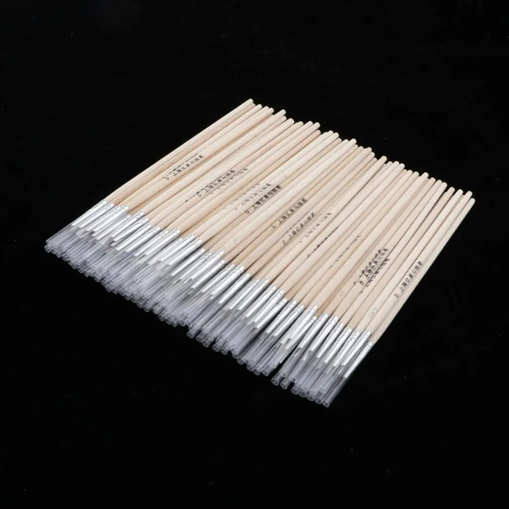 Fine Detail Paint Brushes Set 100-Packs for Miniature Scale Model Art Painting in Acrylic Oil Watercolor Pointed Round