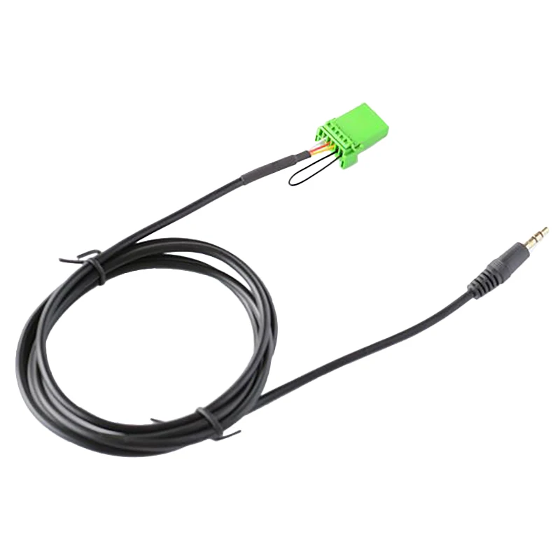 Connector Harness Cable 6Pin Green Connector Stereo 3.5MM Jack o Aux-in MP3 Cable Wire for Honda Jazz Fit 2002-2006