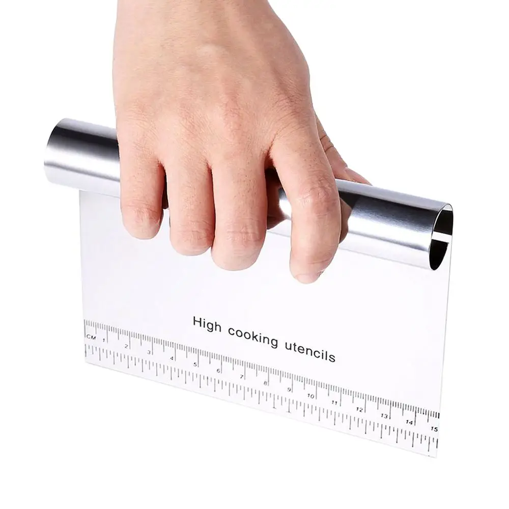 

1pc Stainless Steel Pizza Dough Scraper Cutter Baking Pastry Spatulas Fondant Cake Decoration Tools Kitchen Accessories