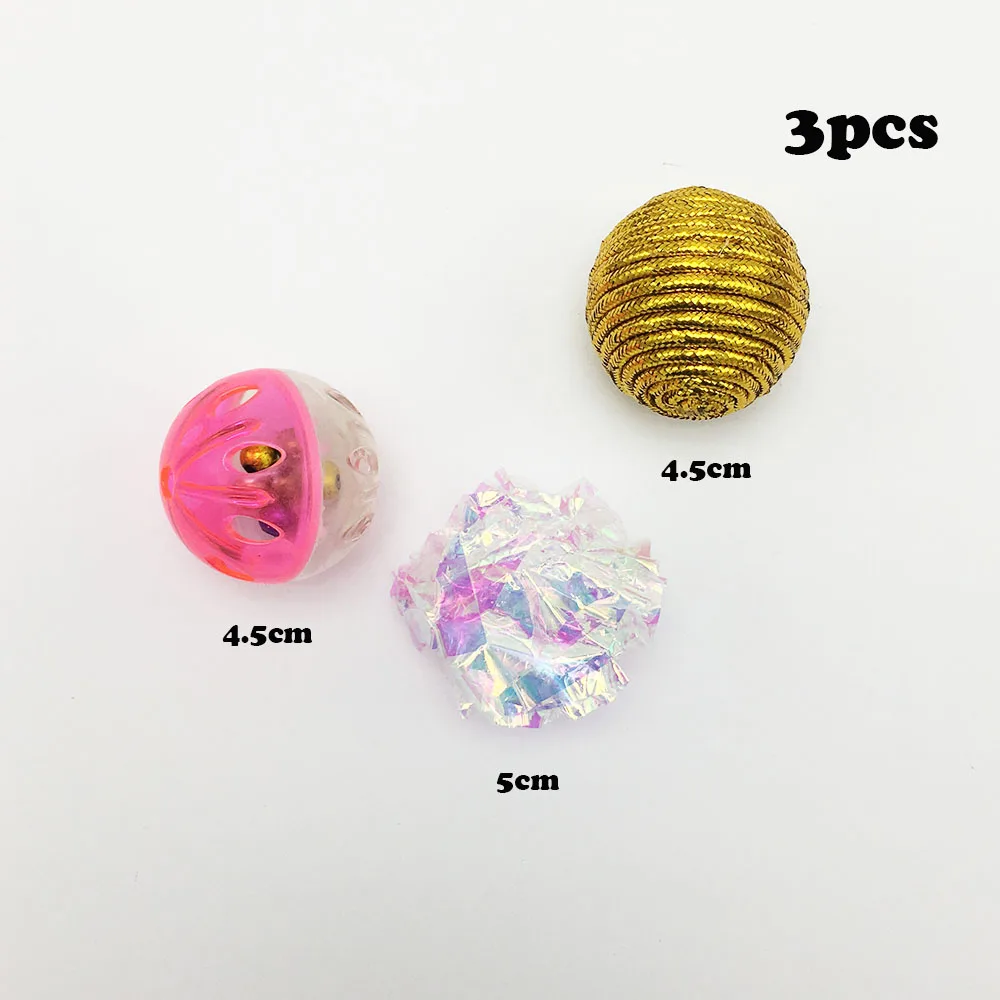3pcs Bonzerpet кошачья интерактивная игрушка перо с маленьким колокольчиком мячик-мышь клетка игрушки искусственная красочная игрушка-тизер для кошек поставщик домашних животных - Цвет: 3pcs