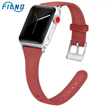 

Silica gel Strap for Iwatch Band 42mm 38mm 44mm 40mm For APPLE Watch 5 4 3 2 1 Accessories Bracelet Belt for Woman Man