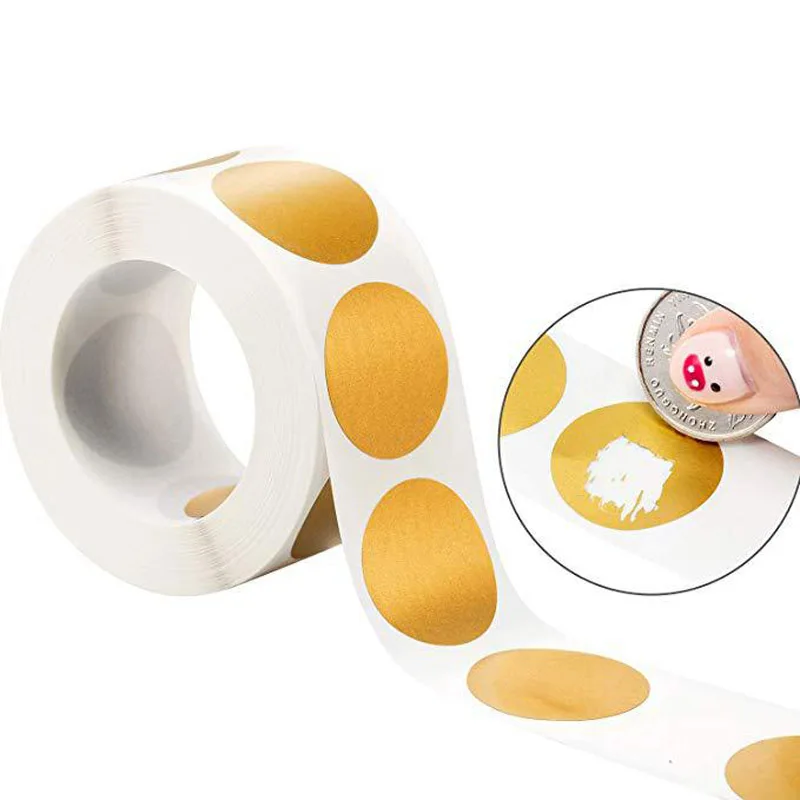50 sztuk/wad złoty Scratch Off naklejki okrągły kształt etykiety naklejki DIY handmade dla gry Scratch etykiety naklejane piśmienne