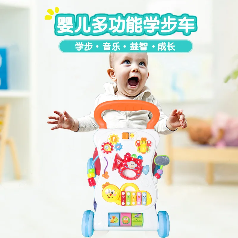 

New Style Baby Walker Cart Anti-Falling Multi-functional Music Knock Piano Children'S Educational Toddler Toy