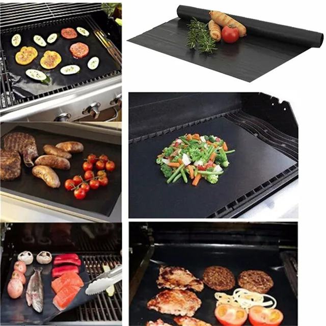 Tapis de cuisson antiadhésif pour Barbecue, 1/2 pièces, résistant à la  chaleur, plaque de cuisson, outils de cuisine réutilisables