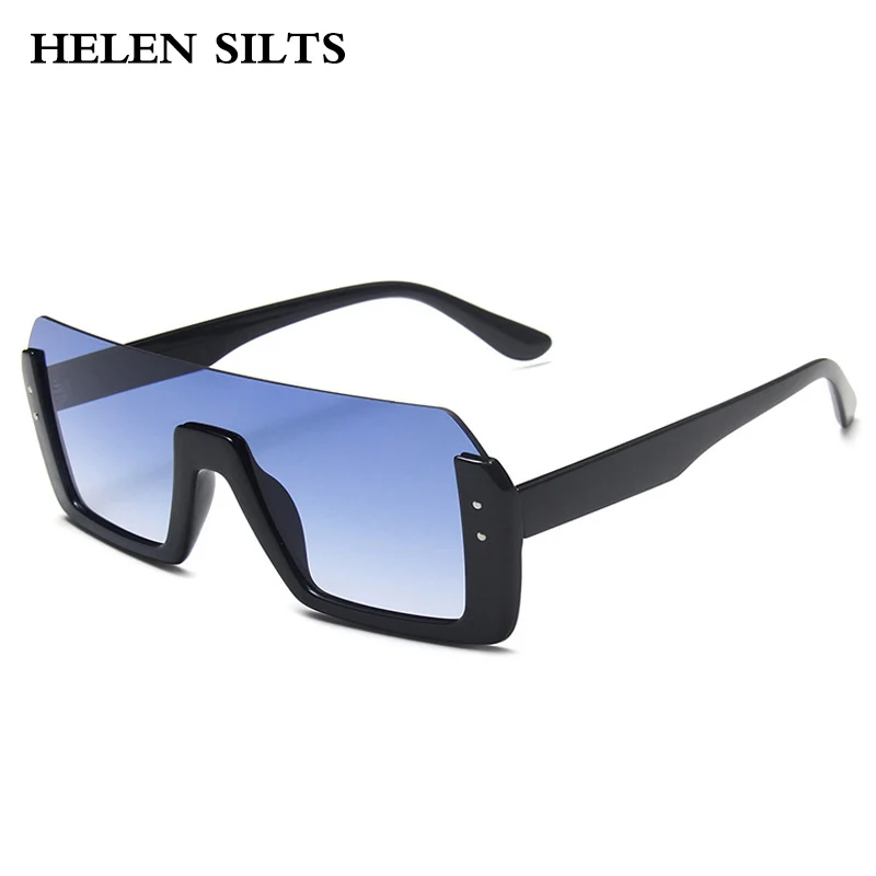 

Oversized Semi-Rimless Sunglasses Women Fashion Colorful One Piece Sunglasses Men Vintage Square Gradient Punk Eyeglasses UV400