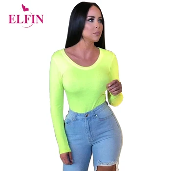 

Bodysuit Women Skinny Long Sleeve Sexy Body Suit Solid Autumn Jumpsuit Womens Clothing 2019 SJ4650R