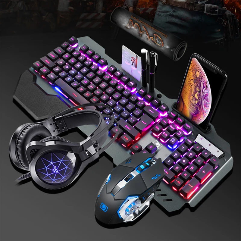 Pickering telescoop Op risico Mechanische Regenboog Backlit Gaming Toetsenbord En Optische Muizen Met Pc  Gaming Headset, Pen Telefoon Houder, Waterdicht, multi Snelkoppelingen -  AliExpress Computer & Kantoor