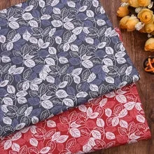 160 см* 50 см, красные листья, детская хлопковая ткань с принтом, швейное стеганое постельное белье, одежда, платье, Лоскутная Ткань tecido