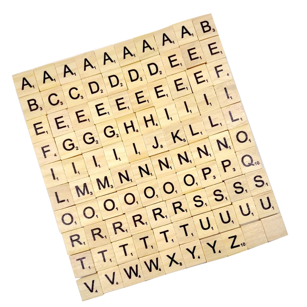 100pcs Wooden Scrabble Tiles Scrabble Letters for Crafts - Making Alphabet  Coasters and Crossword Game - AliExpress