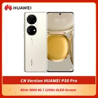 HUAWEI-teléfono inteligente P50 Pro, Original, 4G, pantalla curva OLED de 6,6 pulgadas, armónicos 2 Kirin 9000 Octa Core, hasta 66W, supercarga, envío gratuito por DHL